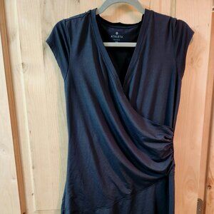 Athleta black midi wrap dress Small Petite SP